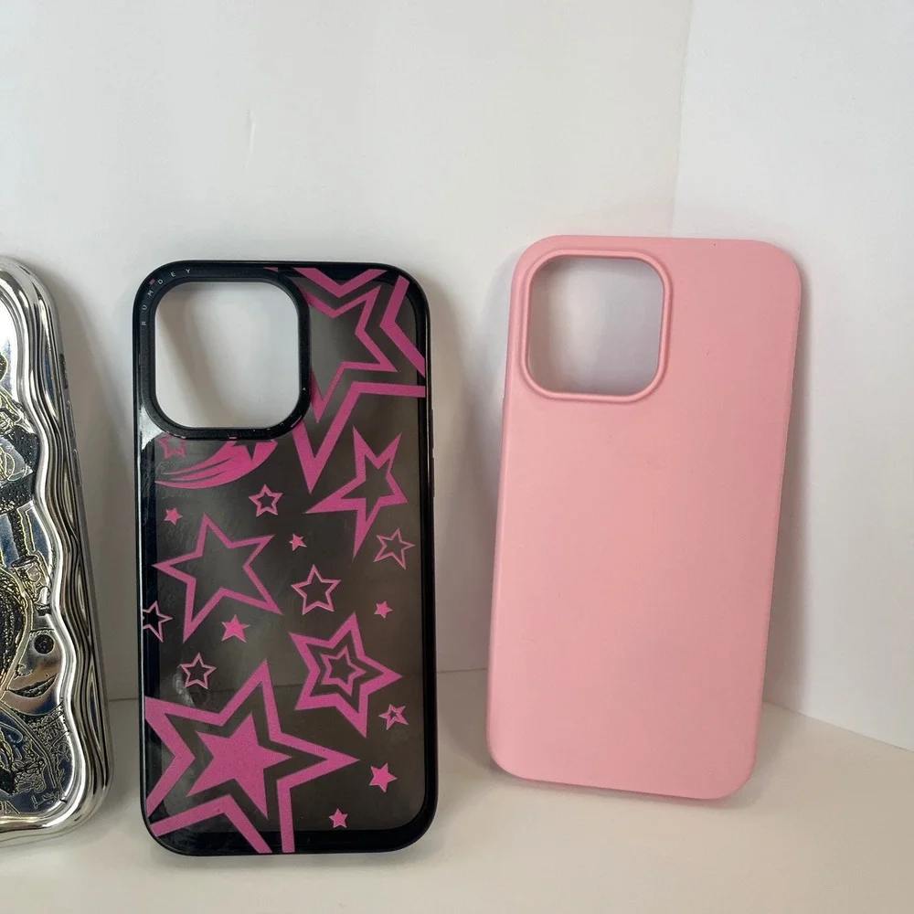 iPhone 14 pro max Cases Batman Coraline Rumdey Isla Rae Pink Silver Stars Bundle